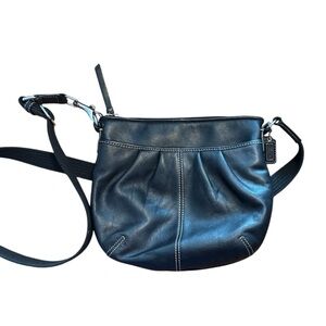 Vintage Coach Black Leather Crossbody